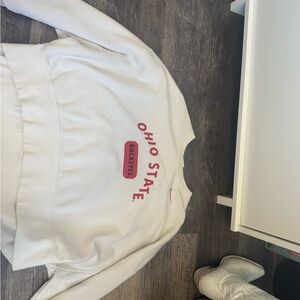 Nike Cream Sherpa-Lined Pullover with Pink Detail